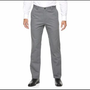 Mens Croft & Barrow Classic-Fit Castlerock Gray Cotton Flat-Front Pants Sz 30x30